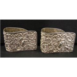 PAIR OF STIEFF ROSE NAPKIN CLIPS