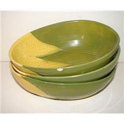 3 SHAWNEE POTTERY CORN PATTERN BOWLS