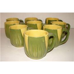 9 SHAWNEE POTTERY CORN PATTERN CUPS