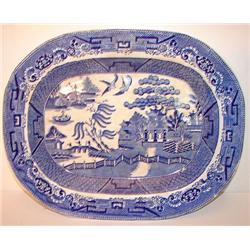 STAFFORDSHIRE BLUE WILLOW PLATTER