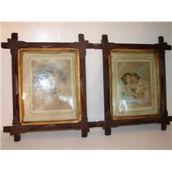 PAIR OF VICTORIAN WALNUT FRAMES