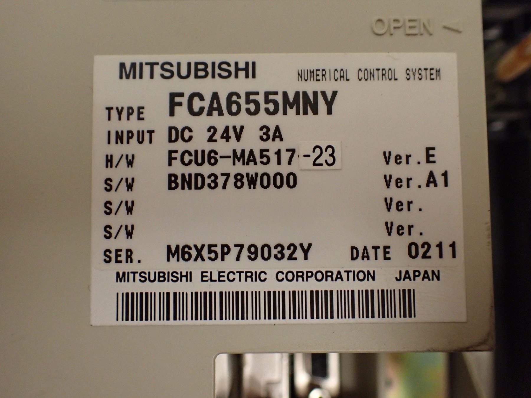Mitsubishi FCA655MNY Numerical Control System Mitsubishi fca655mny numerical control system