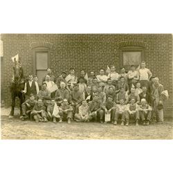 Antique / Vintage Real Photo PC American Workers Flags