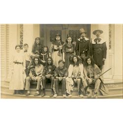 Antique / Vintage Real Photo PC Indians and Pilgrims Halloween?