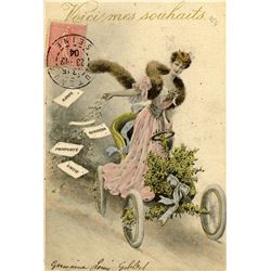 Antique / Vintage Postcard Art Nouveau Transportation