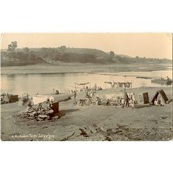 Antique / Vintage Rare Postcard India Natives River