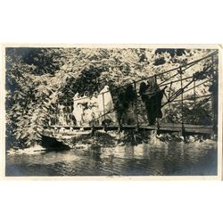 Antique / Vintage Rare Postcard India Natives Bridge