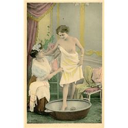 Antique / Vintage Postcard French Nude Erotic Bath