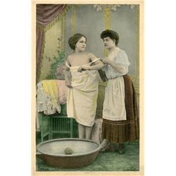 Antique / Vintage Postcard French Nude Erotic Bath