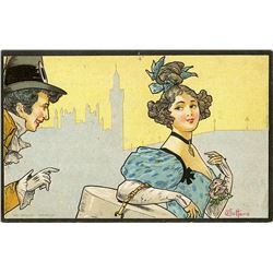 Antique  Rare Postcard Art Nouveau / Deco