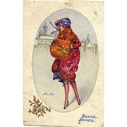 Antique  Rare Postcard Art Nouveau / Deco