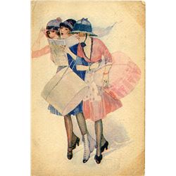Antique  Rare Postcard Art Nouveau / Deco