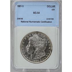 1881-S MORGAN SILVER DOLLAR