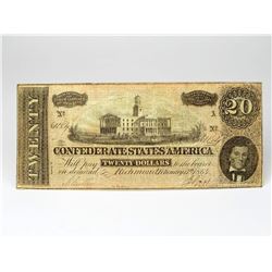 1864 CONFEDERATE $20 NOTE