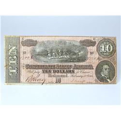1864 CONFEDERATE $10 NOTE