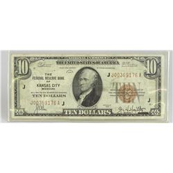 1929 U.S. NATIONAL CURRENCY NOTE - KANSAS CITY