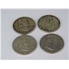 Image 1 : LOT OF 4 1952 FRANKLIN HALF DOLLARS