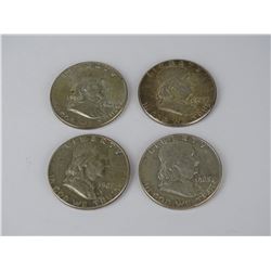 LOT OF 4 1963 FRANKLIN HALF DOLLARS