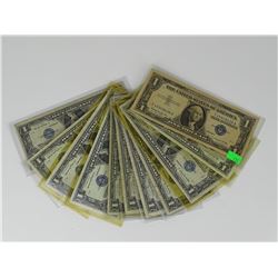 11 U.S. SILVER CERTIFICATES - 1957-B
