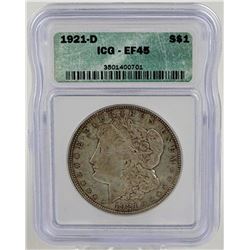 1921-D MORGAN SILVER DOLLAR