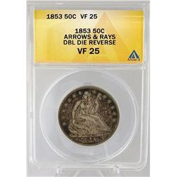 1853 U.S. LIBERTY SEATED HALF DOLLAR