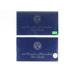 PAIR - 1972 EISENHOWER SILVER DOLLARS