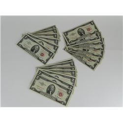 LOT OF 20 U.S. $2 NOTES, 1953/63