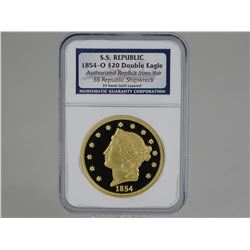 1854-O S.S. REPUBLIC REPLICA COIN, NGC