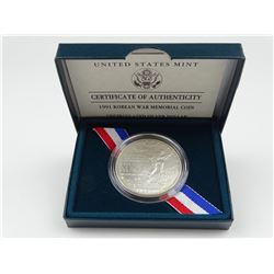 1991 KOREAN WAR MEMORIAL SILVER DOLLAR