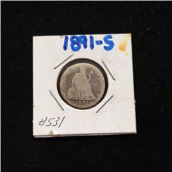 1891 S Seated Liberty Dime