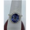 Image 1 : 10K LADIES CLUSTER RING WITH BLUE AND WHITE STONES