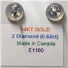 Image 2 : 14K DIAMOND (0.62CT) EARRINGS