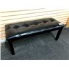 Image 1 : BLACK LEATHERETTE AND WOOD 4' BENCH