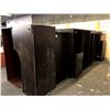 Image 1 : LOT OF 8 ASSORTED DARK WOOD 6' AND 5.5' COMPUTER DESKS, MOST WITH LEFT OR RIGHT HAND RETURNS,
