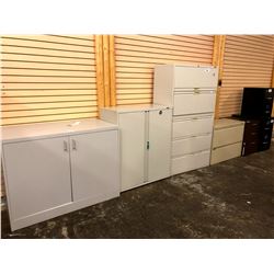 LOT OF 7 ASSORTED FILE CABINETS/STORAGE UNITS, MUST TAKE ALL