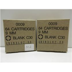 2 Boxes of 64 rounds 9MM Blanks