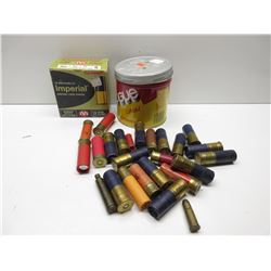 Tobacco Can of 23 mixed shotshells & box of 23 shotshell