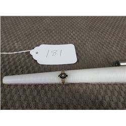 18KT Gold Ring with Black Stone with Diamond in it's Center