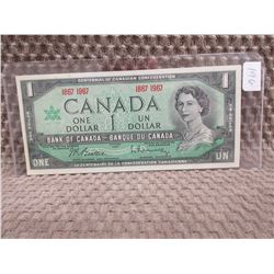 1967 Canadian Centennial 1 Dollar Bill