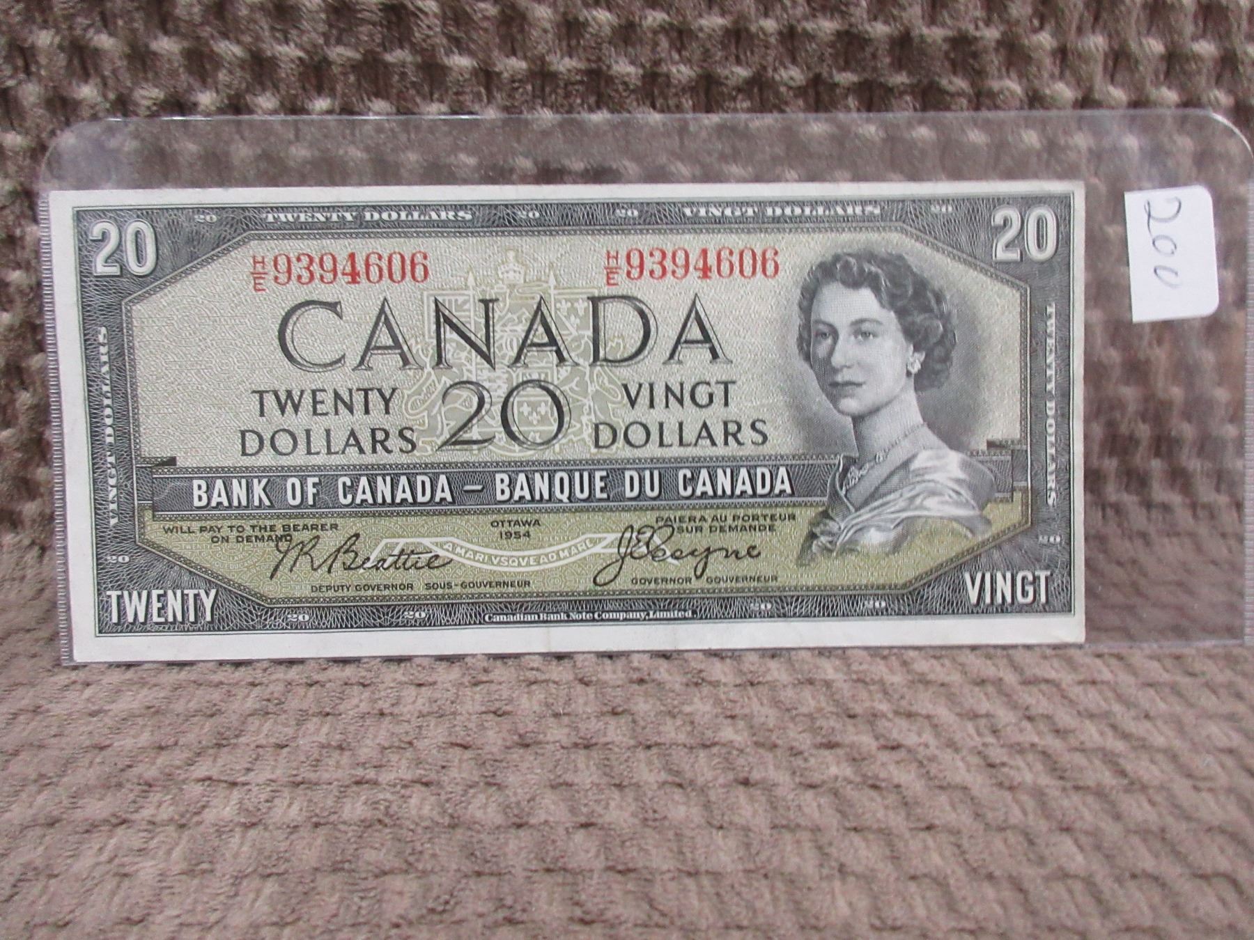 1954 Canadian 20 Dollar Bill
