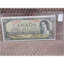 1954 Canadian 20 Dollar Bill