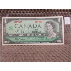 1967 Canadian Centennial 1 Dollar Bill