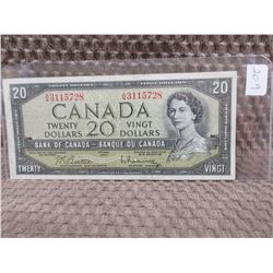 1954 Canadian 20 Dollar Bill