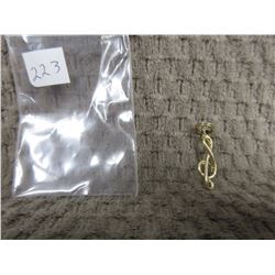 10 KT Gold Charm of Music Note .99 grams