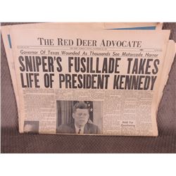 November 22 1963 Red Deer Advocate Kennedy Assassination