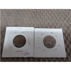 American Buffalo Head Nickel & 1918 Penny