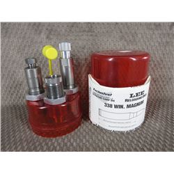 Lee 338 Winchester Magnum 3 Die Set with Shell Holder