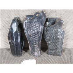 3 Black Handgun Holsters