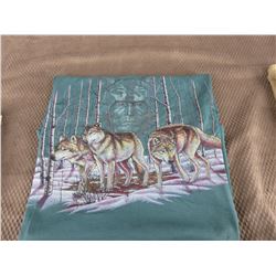 New Wolf T-Shirt Green XL Made In Canada