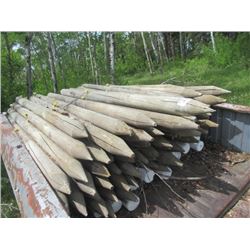 100 to 110 Treated Sharpened Fence Posts 6.5' Long, 3" to 4" Round